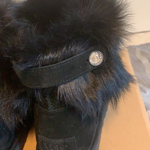 NIB UGG Valentina black boots Swarovski crystal 9 - Picture 4 of 12